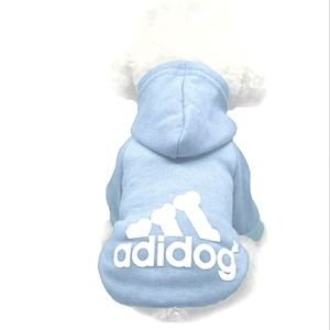 🆕 Powder Blue Adidog Dog Sweater Hoodie Size Small Small Breed Puppy Puppy Size